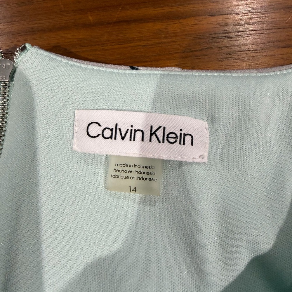 Calvin Klein Floral Print Illusion Hem Midi Dress Size 14 Spring Easter Church - Picture 5 of 10